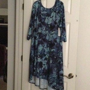 NWT  Soft Surroundings soft aquamarine high low hem dress